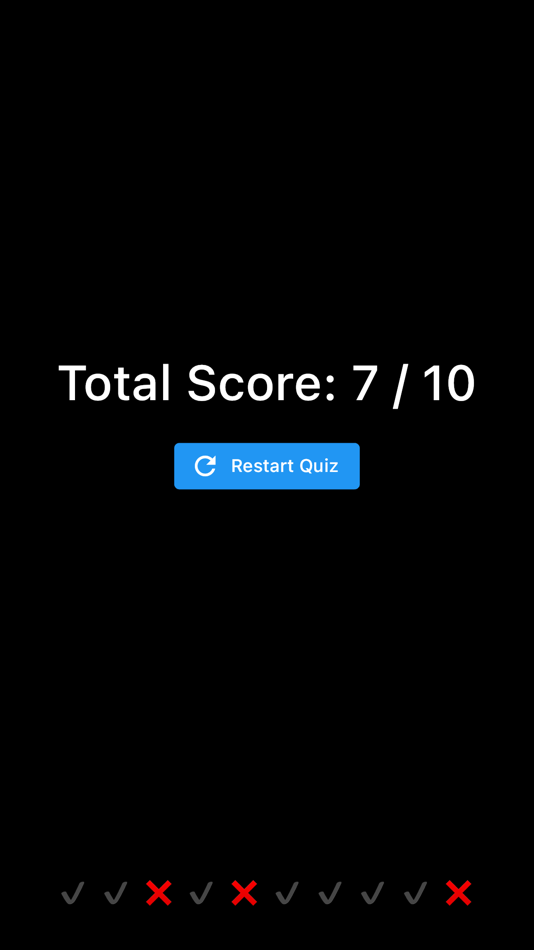 #3. Quiz App - 2024 (iOS) Podle: Hitesh Desai