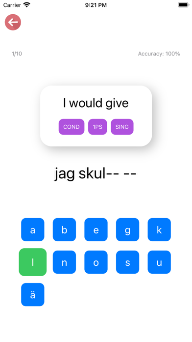 Swedish Verb Blitz Screenshot