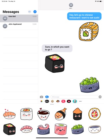 Sushi Kawaii Stickersのおすすめ画像2