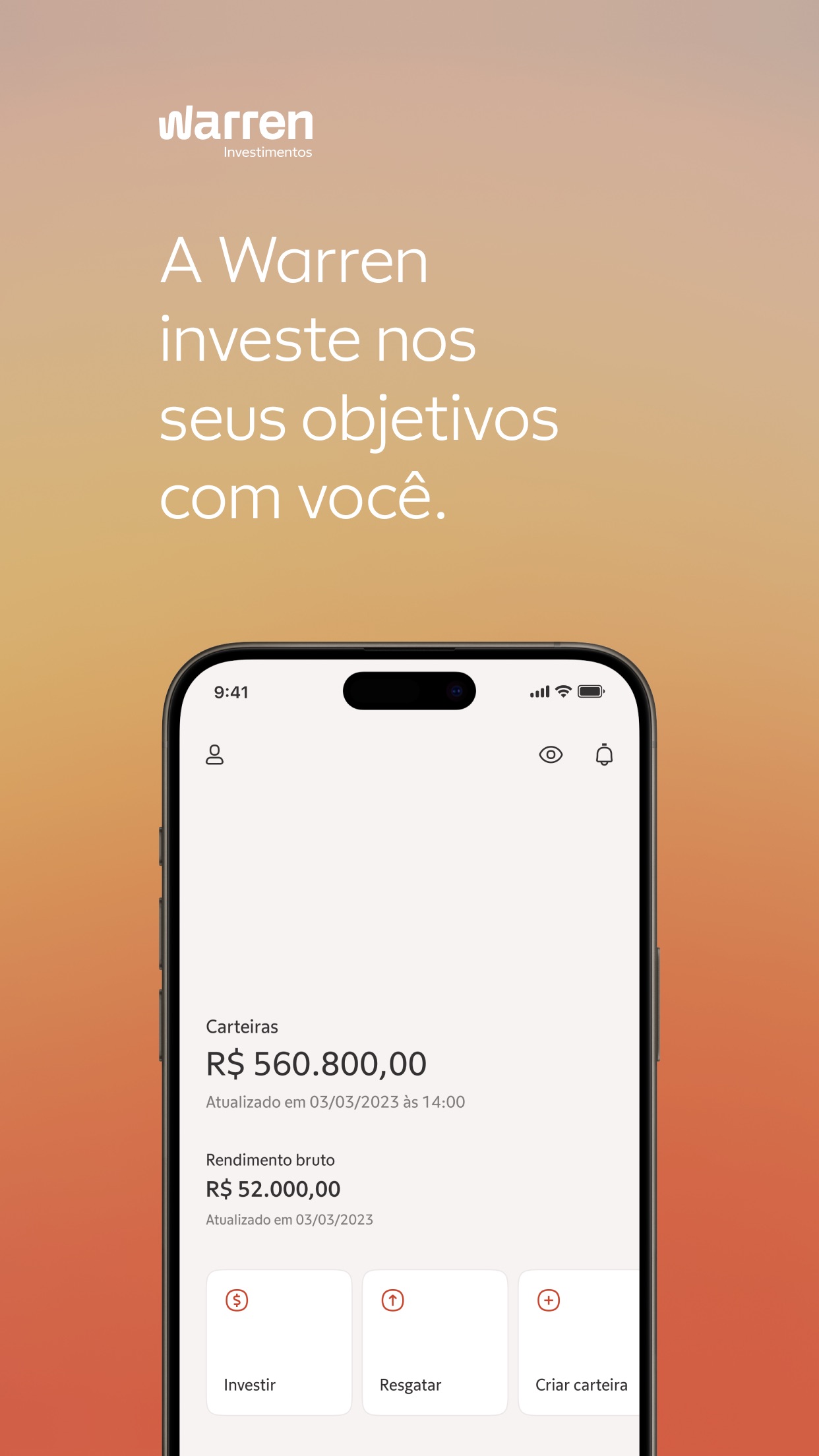 Screenshot do app Warren Investimentos