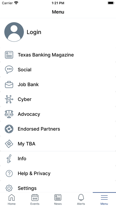 Texas Bankers Association Screenshot