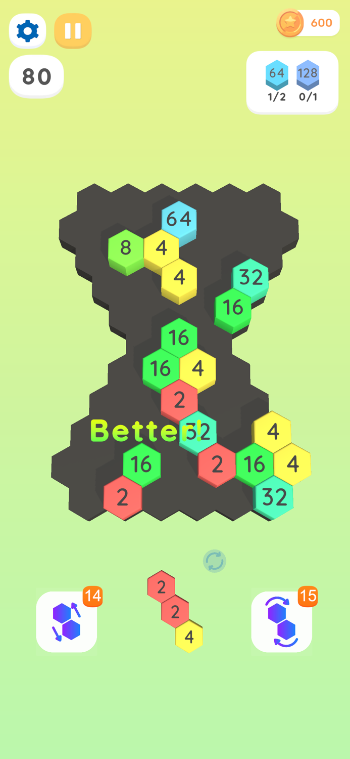 2048 Hexagon - Merge Puzzle 3D