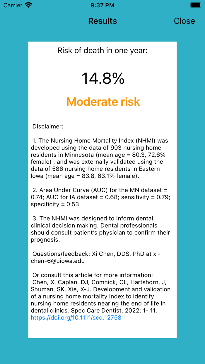 Nursing Home Mortality Index