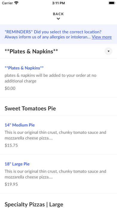 Sweet Tomatoes Pizza Screenshot