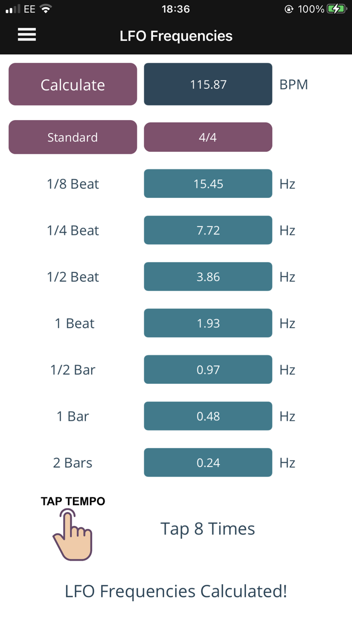 Delay and LFO Calculator