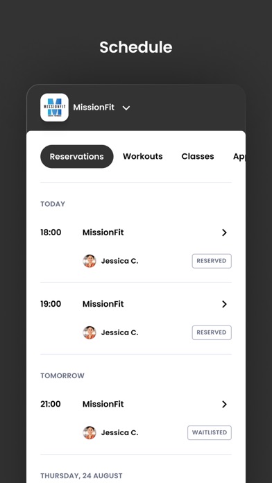 MissionFit Gym Screenshot