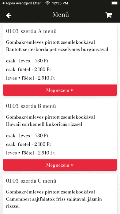 Avantgard Sport Étterem Screenshot