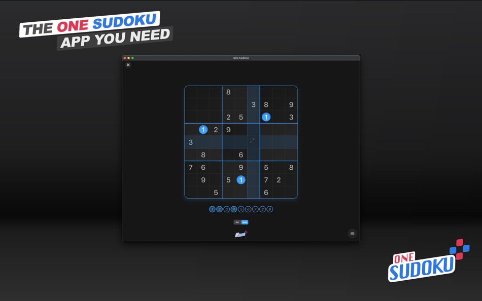 #1. One Sudoku - All-In-One Sudoku (macOS) 来自: Cornelius Behrend