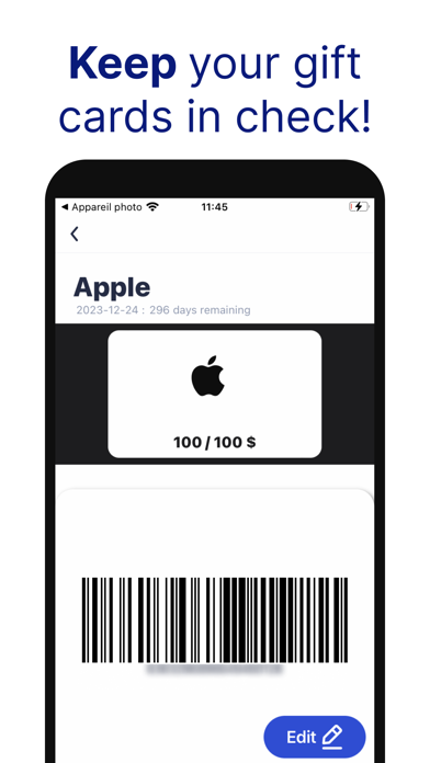 CardSaver - Gift Card Reminder Screenshot
