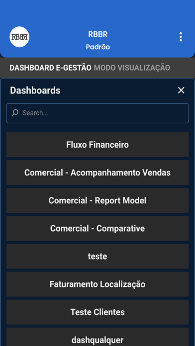 Dashboard - e-Gestão Screenshot