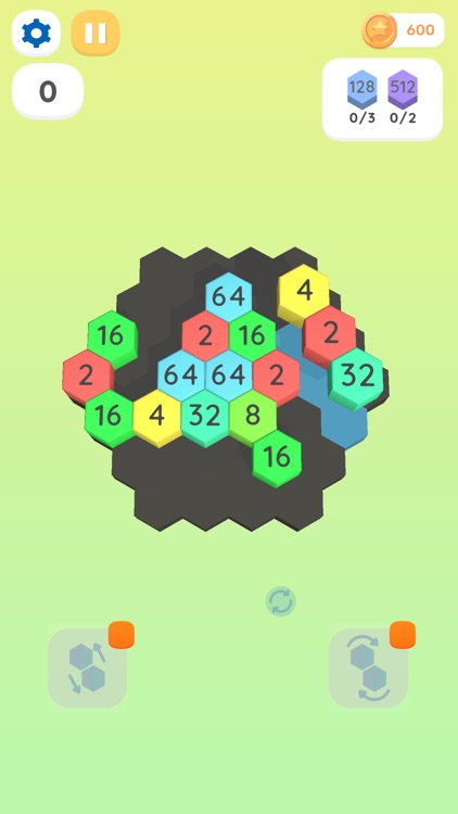 2048 Hexagon - Merge Puzzle 3D