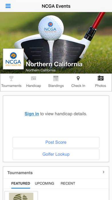 NCGA Events Screenshot