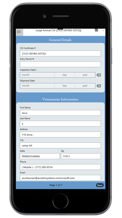 VET-CVI Screenshot