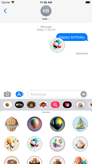 Screenshot #3 pour Happy Birthday Sticker Set