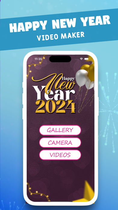 Screenshot #1 pour New Year Video Maker 2024