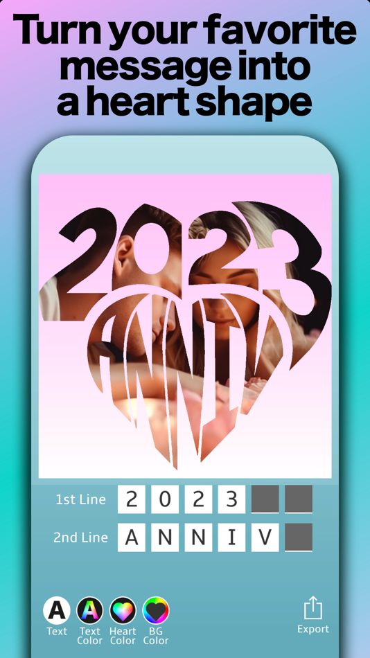 #1. HeartShapedText (iOS) 来自: HIDEHIKO NAGANO