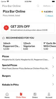 piza bar online iphone screenshot 3