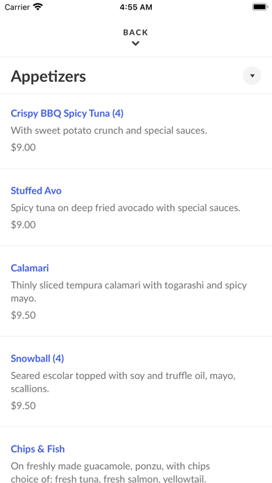Blowfish Contemporary Sushi Screenshot