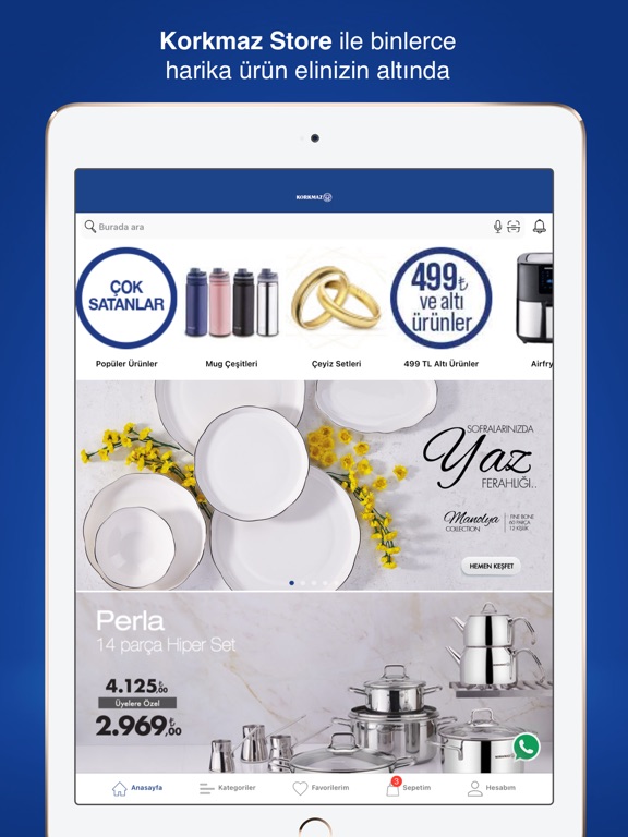 Korkmaz iPad screenshot 2 - Shopping app