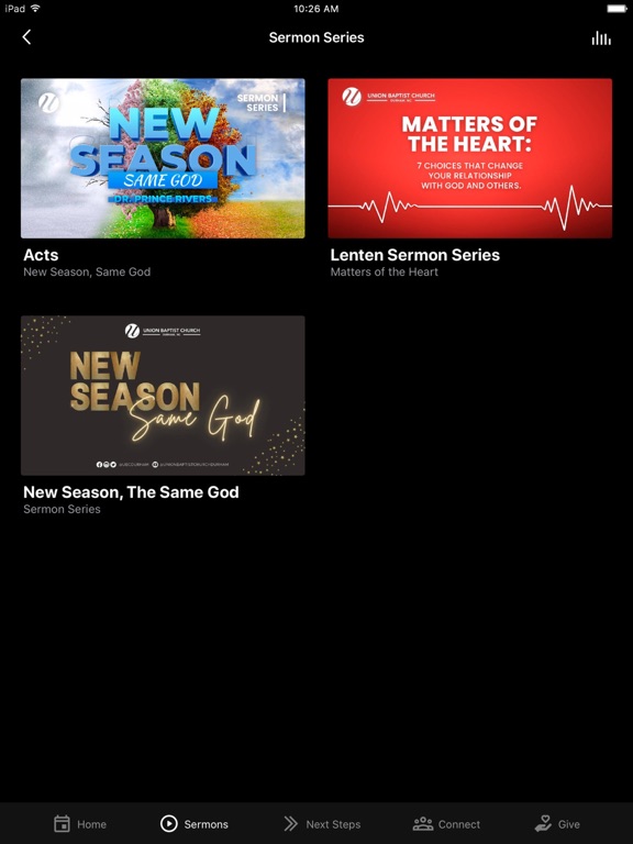 Union Baptist Church Durham iPad screenshot 2 - Education app