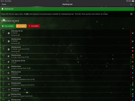 MoonWorx Lunar Calendar iPad app afbeelding 4