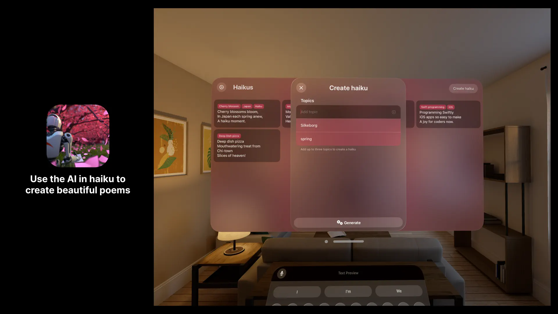 AI generated haikus - HeyAIku screenshot