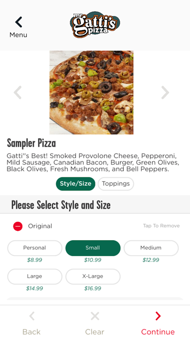 Gatti's Pizza Screenshot