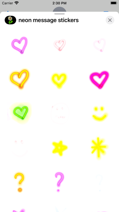 neon message stickers Screenshot
