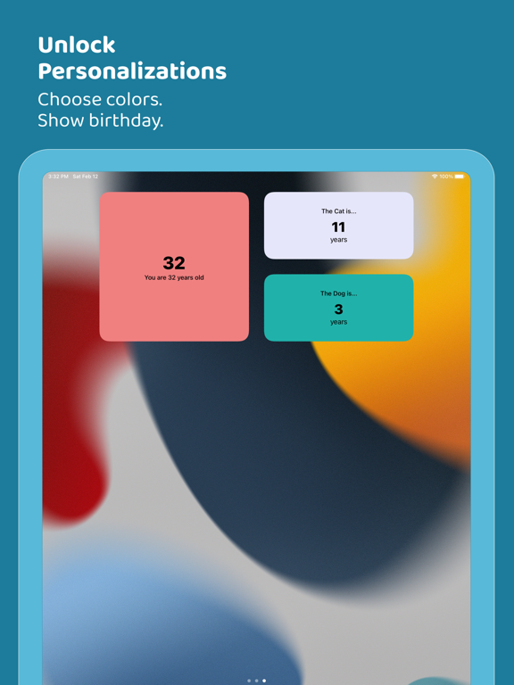 What's My Age Again Widgets iPad screenshot 4 - Utilities app