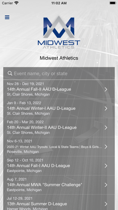Midwest Athletics Screenshot