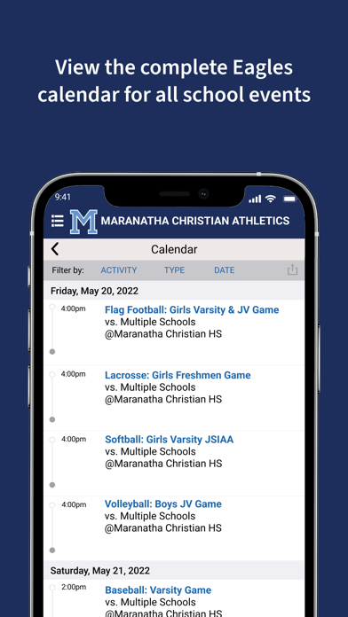 Maranatha Christian Athletics Screenshot