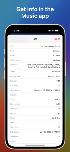 ‎Music Info — Song Metadata Screenshot
