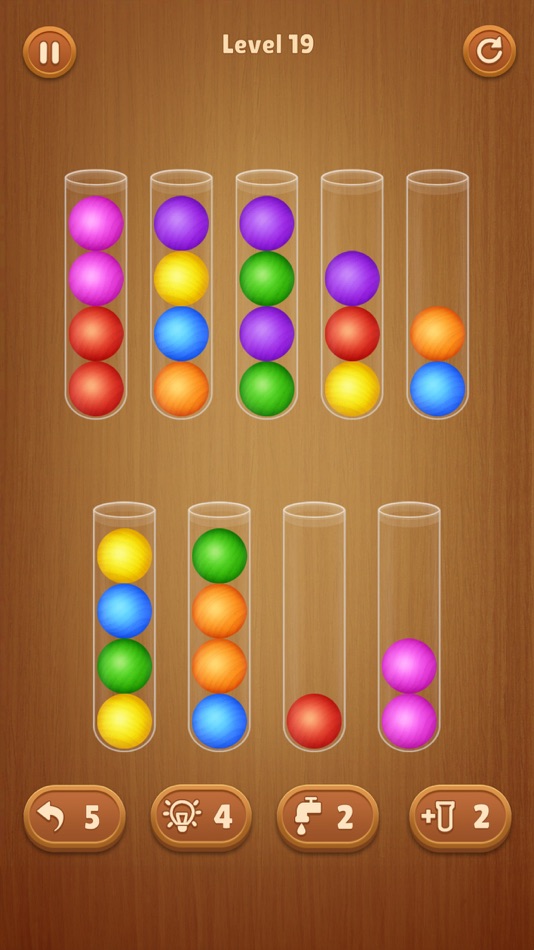 #4. Color Ball Sort Wooden Puzzle (iOS) By: Nguyen Thi Minh Trang