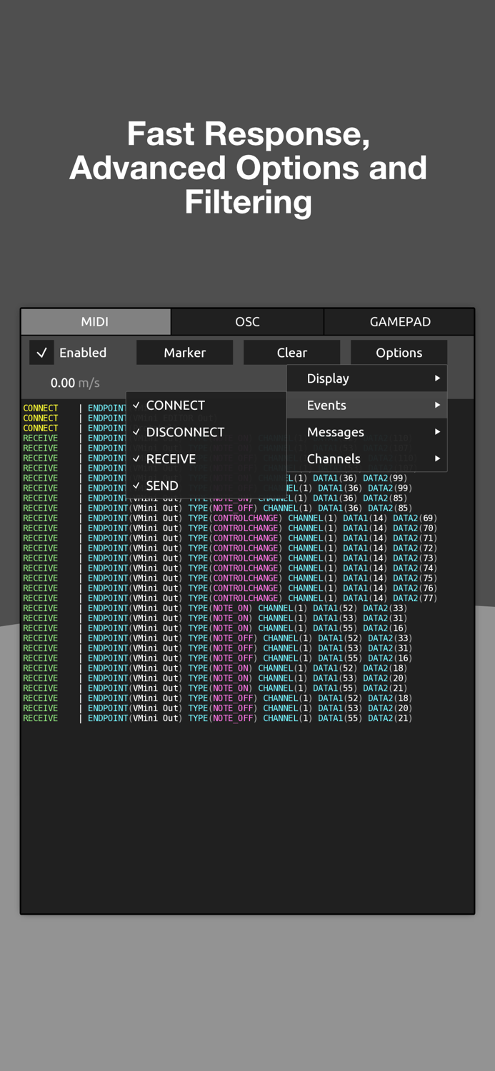Protokol - MIDI-OSC Monitor