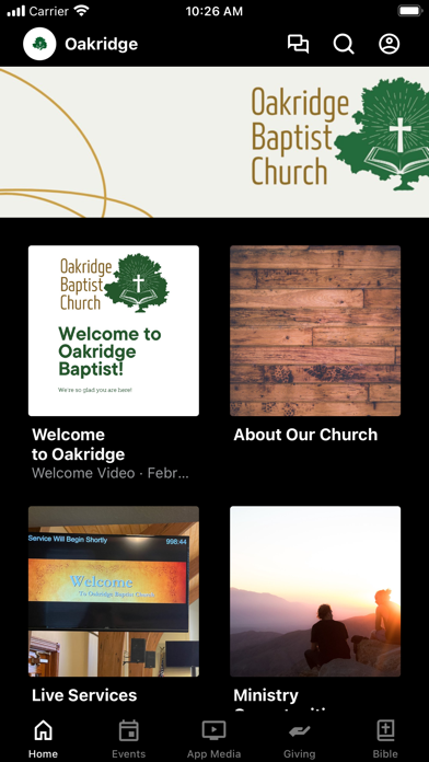Oakridge Baptist Church Screenshot
