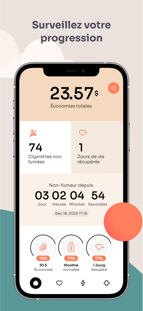 Arrêter de fumer app: Flamy screenshot 2