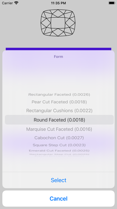 Carat Weight Calculator Screenshot