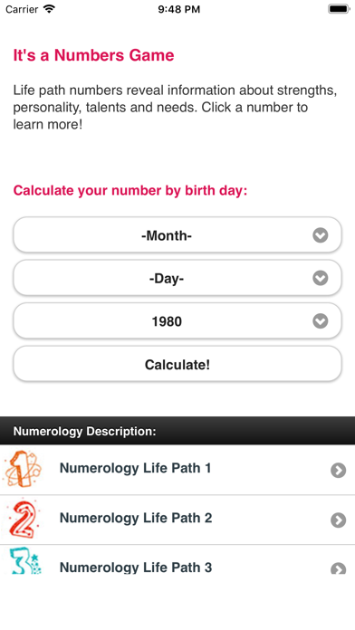 Numerology Horoscope Screenshot