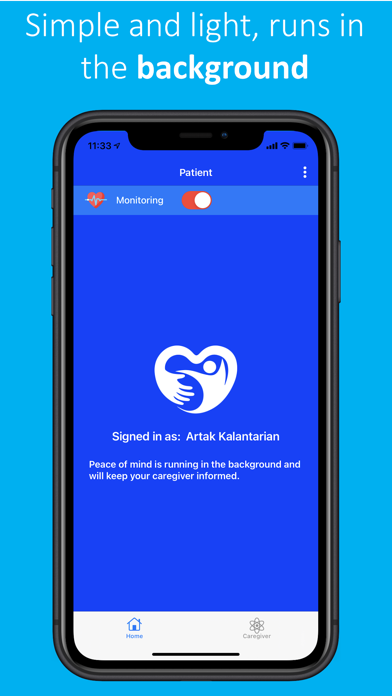 Peace of Mind: Patient Screenshot