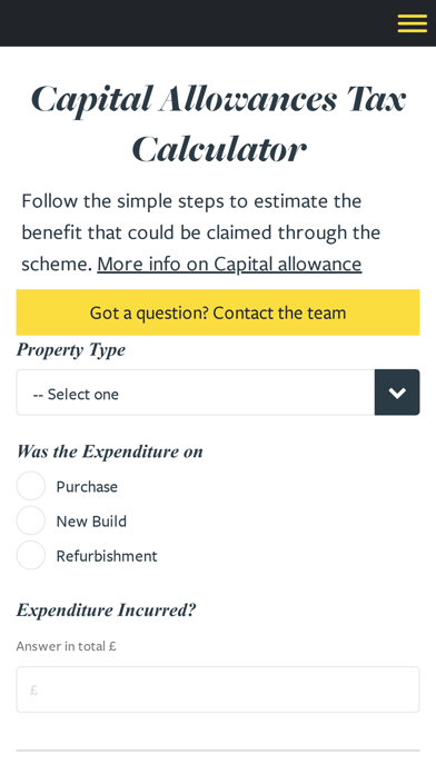 Tax incentives calculators Screenshot