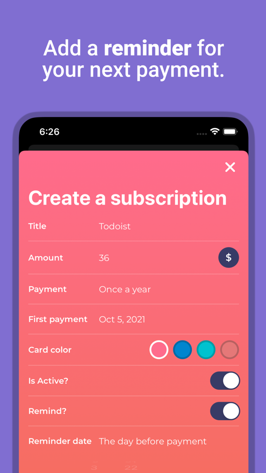 #3. Subscriber - subs tracker (iOS) By: Denis Kasatkin
