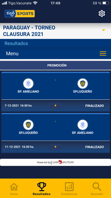 Tigo Sports Paraguay Screenshot