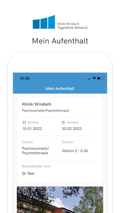 Klinik Windach Patientenapp Screenshot