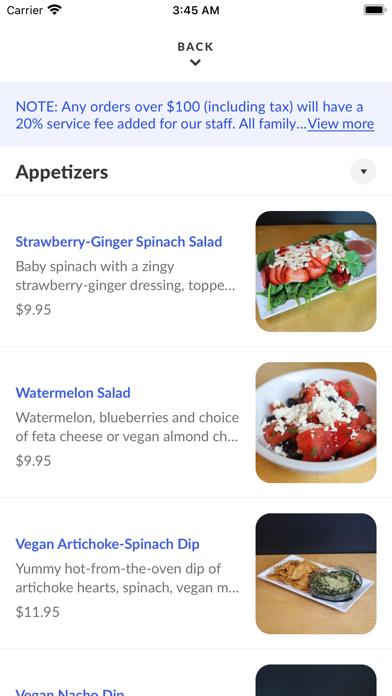 Seva Restaurant Screenshot