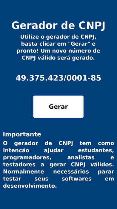 Screenshot #2 pour Gerador de CNPJ aleatório