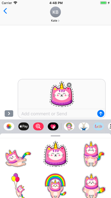 Screenshot #2 pour Cat Emoji Stickers for Message