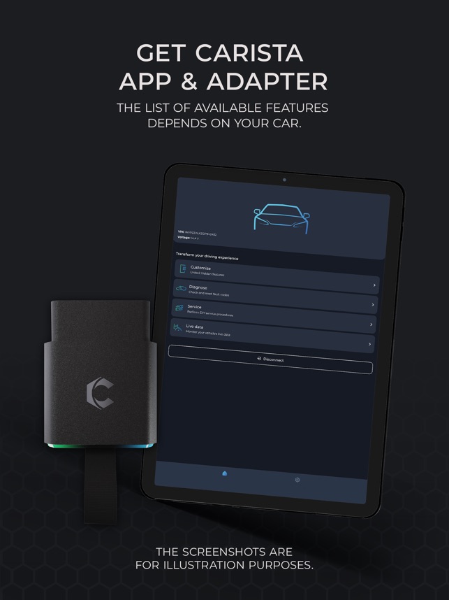 Escáner y aplicación Carista Bluetooth OBD2 Adapter para iPhone