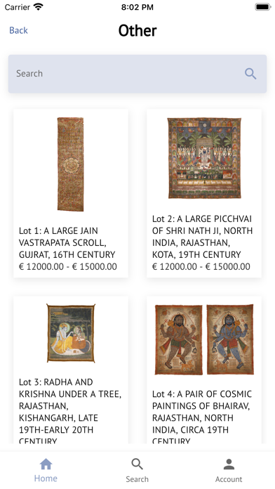 Oriental Art Auctions Screenshot