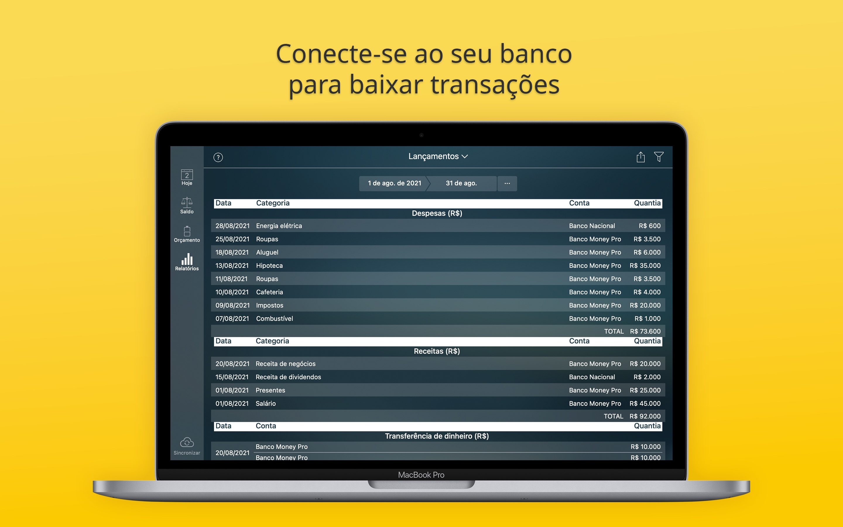 Screenshot do app Money Pro: Finanças Pessoais