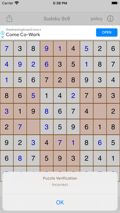 Sudoku 9x9 Game Screenshot